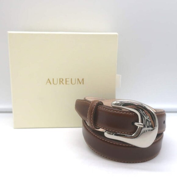 Aureum Collective Accessories - Aureum Collective No. 8 Belt Tobacco Leather & Silver Size Medium/Large NEW